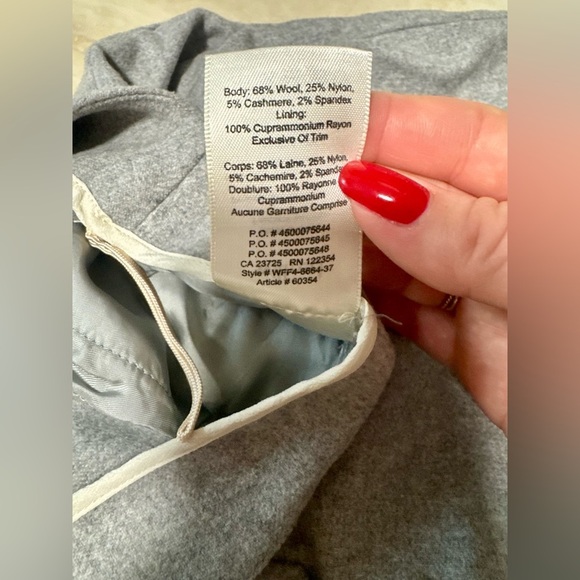 ARITZIA WILFRED wool light grey wide leg pant, 23” (US 0) - Picture 5 of 7